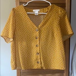 Polka dot short sleeve blouse